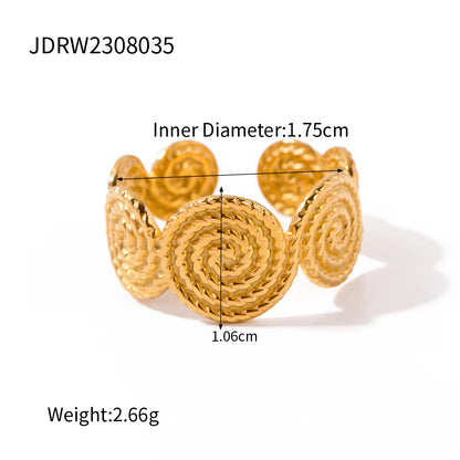 Uworld Stainless Steel Gold Plated Earrings 18K Unique Statement Multi-Layered Circles Spiral Earrings Daily Jewelry Waterproof