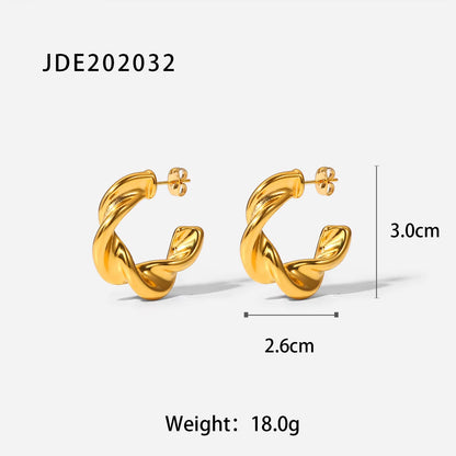 316L Stainless Steel PVD High Grade Hollow Design Chunky Bold Gold Hoop Earrings Chunky Statement Earrings Inoxidable