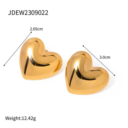 Uworld Vintage Stainless Steel Heart Stud Earrings 18K Pvd Plated Gold Unique yet Timeless Appearance Jewelry High Quality Gift