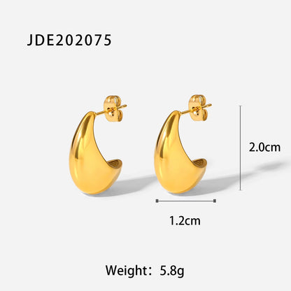 316L Stainless Steel PVD High Grade Hollow Design Chunky Bold Gold Hoop Earrings Chunky Statement Earrings Inoxidable