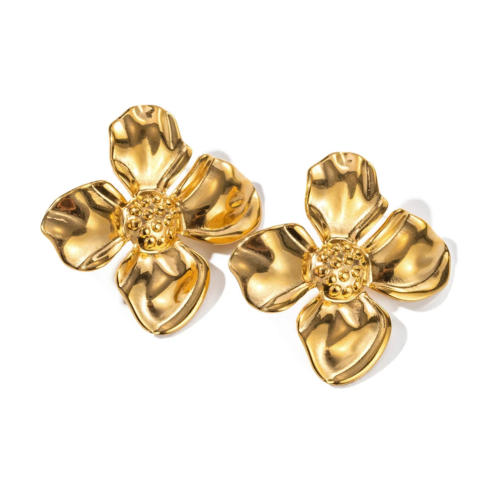 New Trendy Stainless Steel Butterfly Stud Earring Charm 18K Gold Plated High Quality Statement Waterproof Jewelry Gift