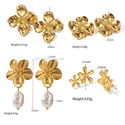 New Trendy Stainless Steel Butterfly Stud Earring Charm 18K Gold Plated High Quality Statement Waterproof Jewelry Gift