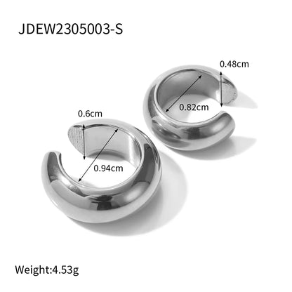 Uworld Thick Design 316L Stainless Steel PVD Hypoallergenic Earcuff Earrings Tarnish Free Temperament Charm Jewelry Women Party