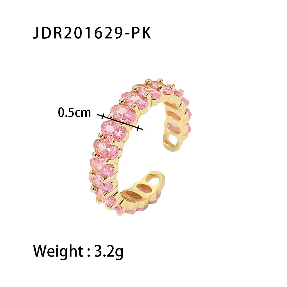 18K Gold PVD Plated 316L Stainless Steel Rings Finger Chunky Wedding Statement Jewelry Shell Freshwater Pearl Zircon Ring