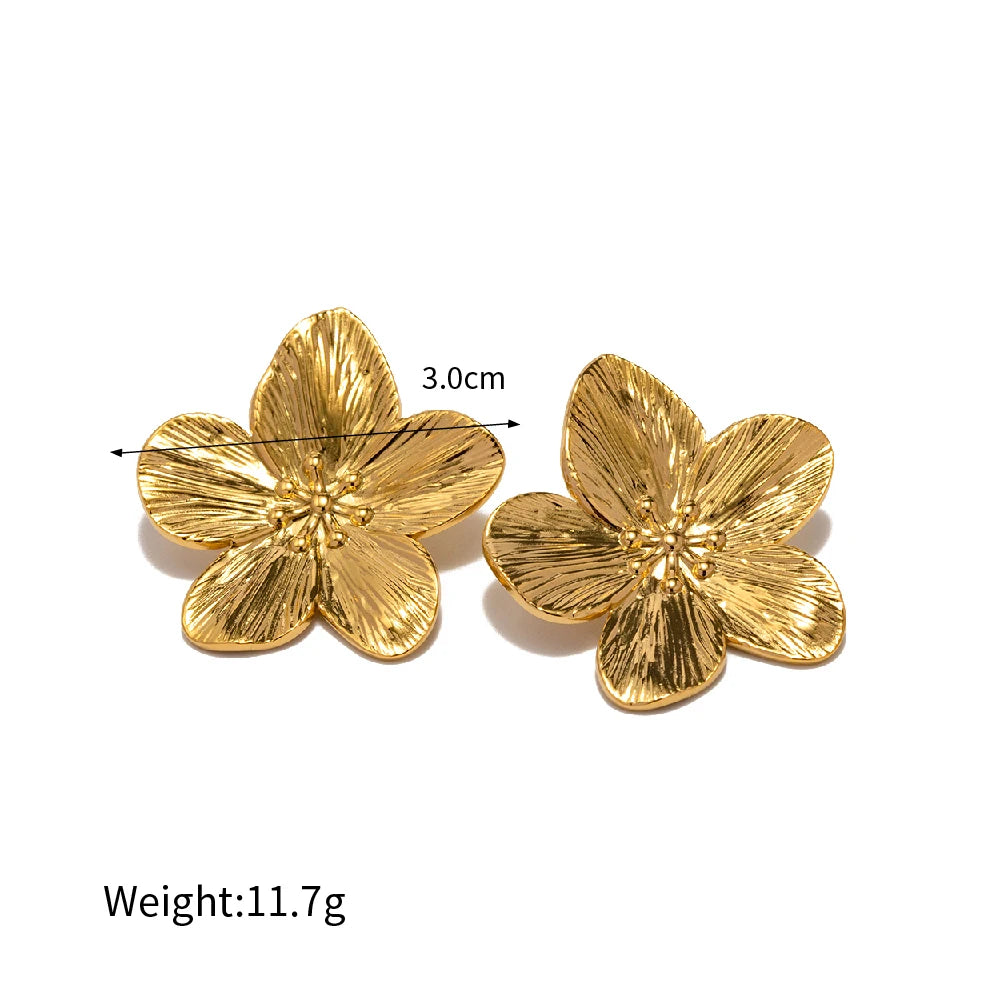 New Trendy Stainless Steel Butterfly Stud Earring Charm 18K Gold Plated High Quality Statement Waterproof Jewelry Gift