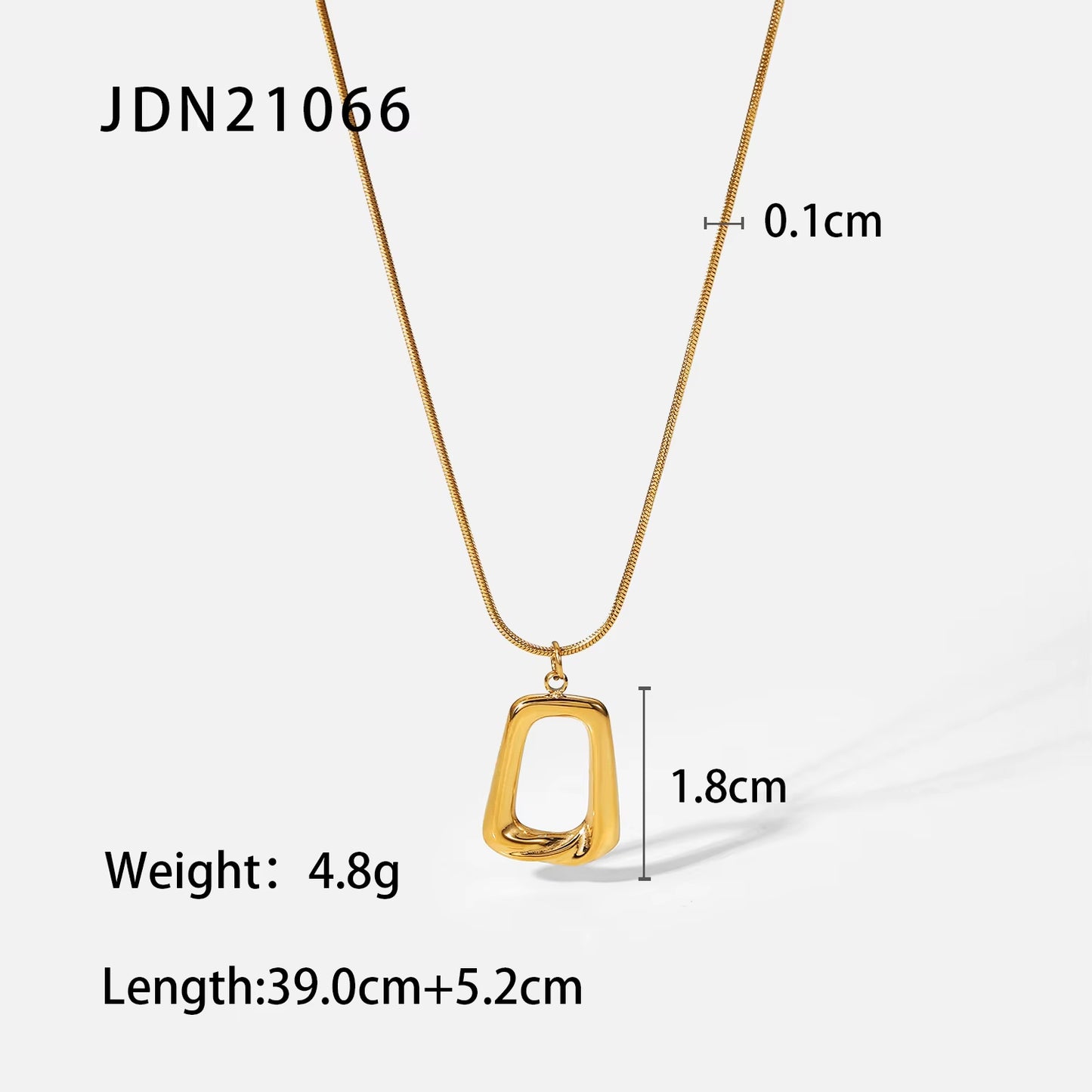 Uworld Vintage Stainless Steel Trapezoid Shape Necklace Women 18K Gold Plated Hollow Square Pendant Necklace for Girls