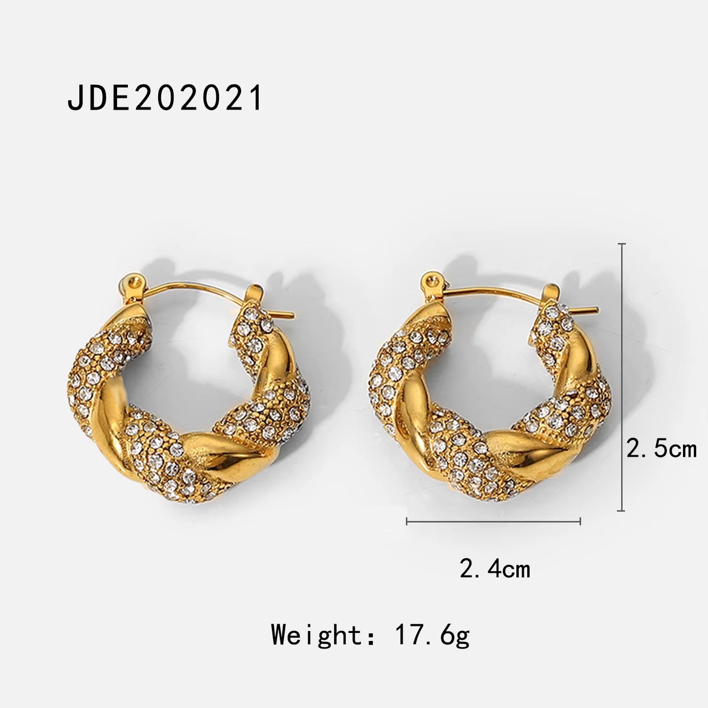 Uworld Trendy Full Zircon Gold Silver Blingbling Hoop Earrings 18K Gold PVD Plated Stainless Steel for Women Trendy Pendientes