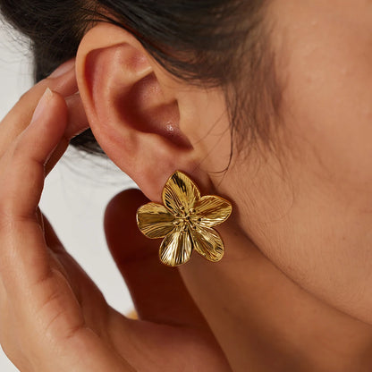 New Trendy Stainless Steel Butterfly Stud Earring Charm 18K Gold Plated High Quality Statement Waterproof Jewelry Gift