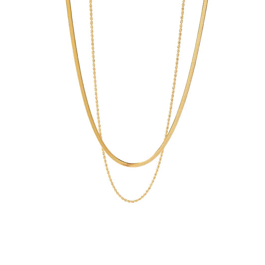 Simple Fashion Stainless Steel Chain Multilayer Necklace for Women Golden Hypoallergenic Trendy Jewelry Party Gift