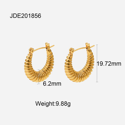 316L Stainless Steel PVD High Grade Hollow Design Chunky Bold Gold Hoop Earrings Chunky Statement Earrings Inoxidable