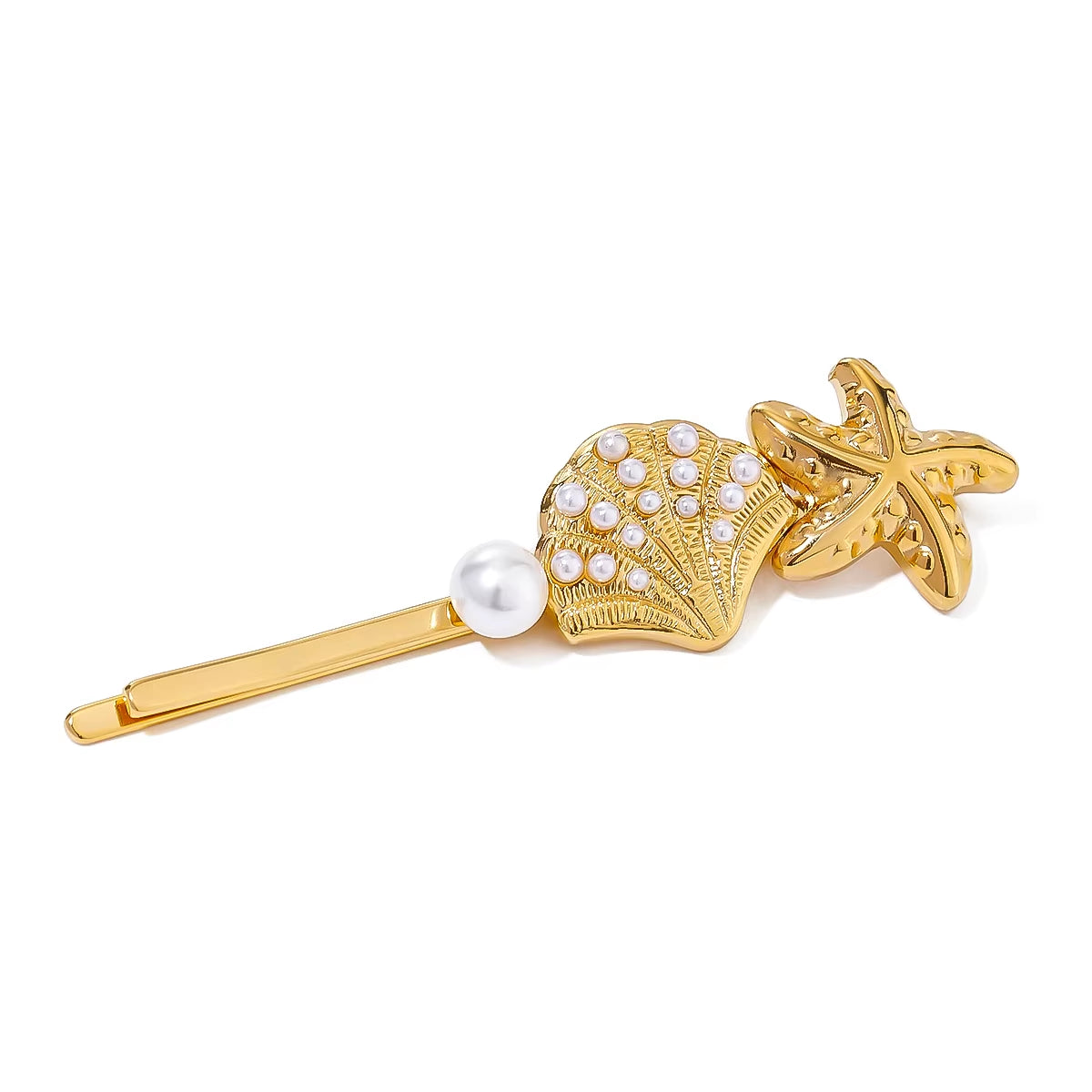 Uworld Trendy Gold Plated Hair Accessories Ocean Flower Series Stainless Steel Hair Clip Gift for Her