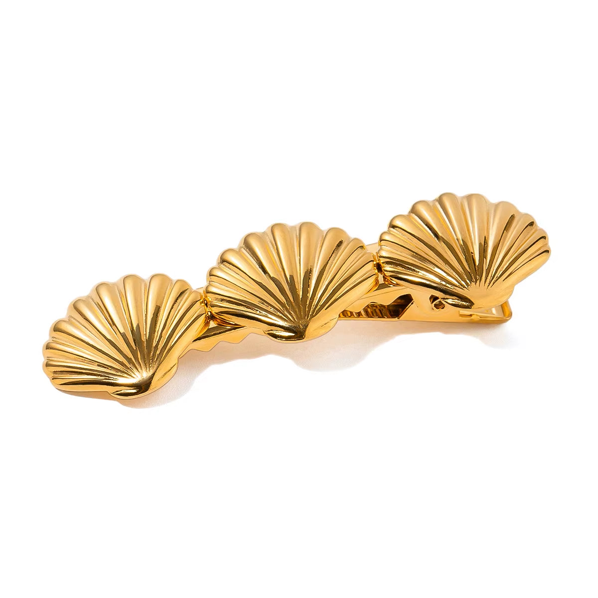 Uworld Trendy Gold Plated Hair Accessories Ocean Flower Series Stainless Steel Hair Clip Gift for Her