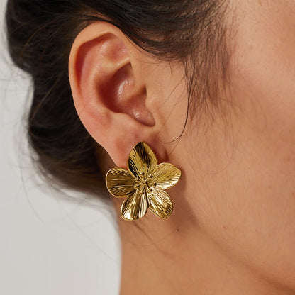 New Trendy Stainless Steel Butterfly Stud Earring Charm 18K Gold Plated High Quality Statement Waterproof Jewelry Gift