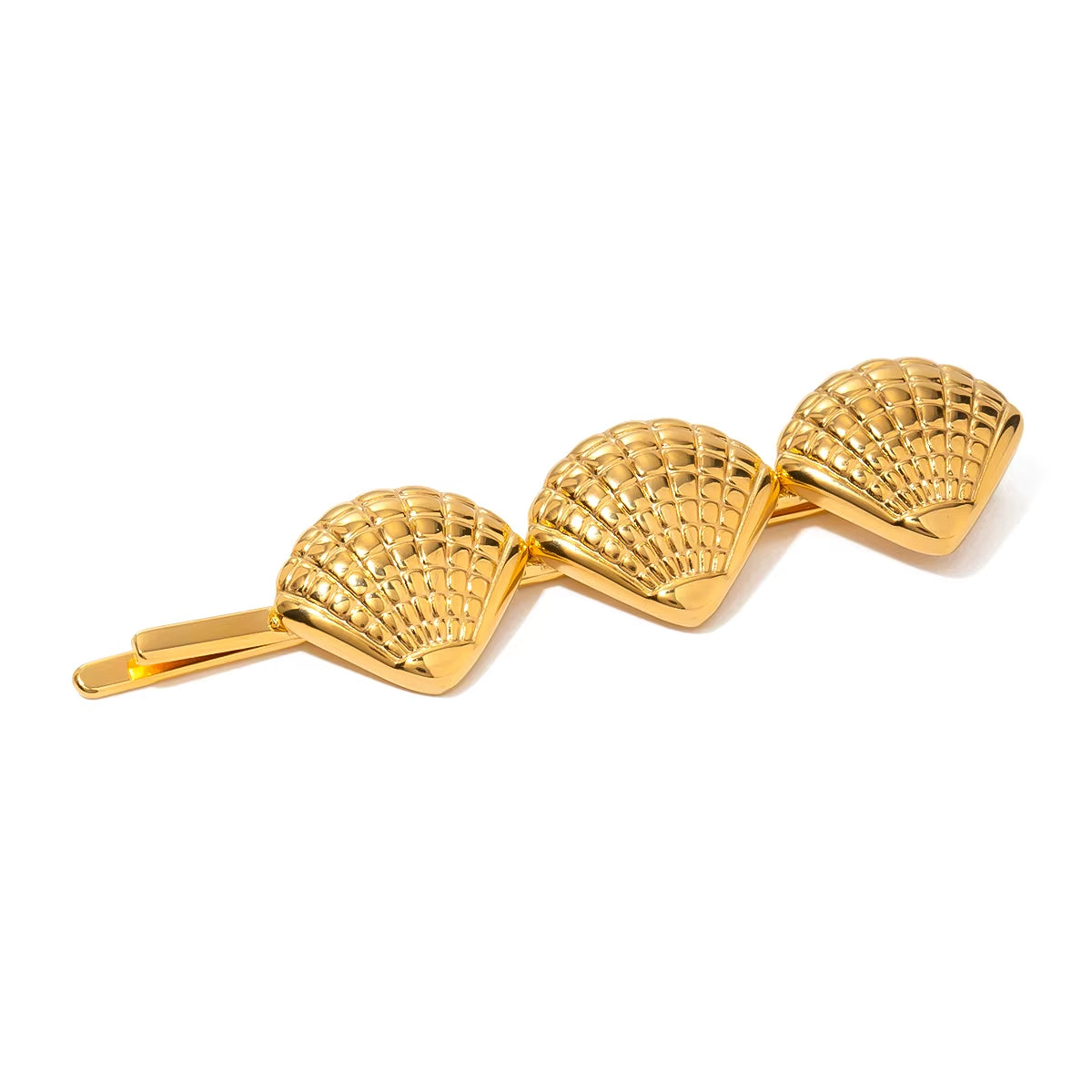 Uworld Trendy Gold Plated Hair Accessories Ocean Flower Series Stainless Steel Hair Clip Gift for Her