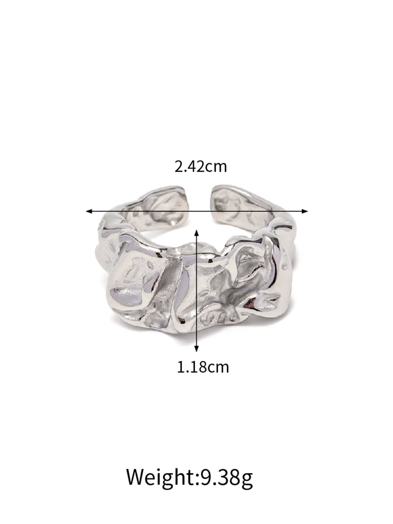 Uworld Vintage Stainless Steel Unique Heart Shaped Ring Twist Design Waterproof Charm Ring for Women Statement Fashion Jewelry