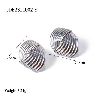 Uworld Vintage Stainless Steel Geometric Stud Earrings Waterproof Metal Statement Charm Fashion Retro Jewelry Bijoux Personalize