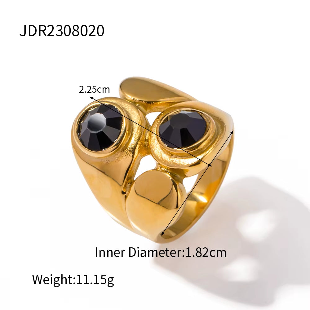 Uworld Vintage Stainless Steel Unique Heart Shaped Ring Twist Design Waterproof Charm Ring for Women Statement Fashion Jewelry