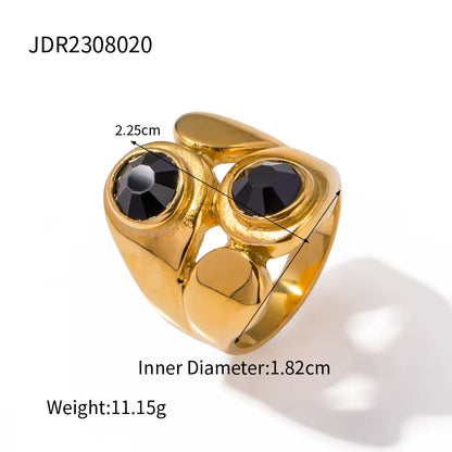 Uworld Vintage Stainless Steel Unique Heart Shaped Ring Twist Design Waterproof Charm Ring for Women Statement Fashion Jewelry